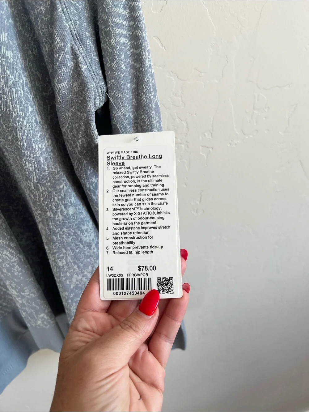 NWT Swiftly Breathe Long Sleeve, Size 14